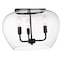 Z-Lite Joliet 3 Light Semi Flush Mount, Matte Black & Clear 473SF-MB - alternate 7